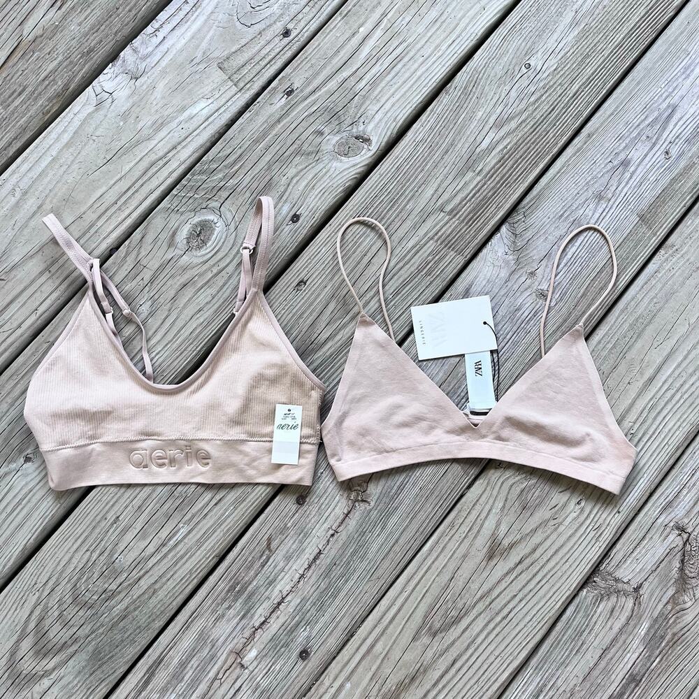 Bra Bundle!  Women's Zara And Aerie Nude Bralettes Size XS/S. NEW!